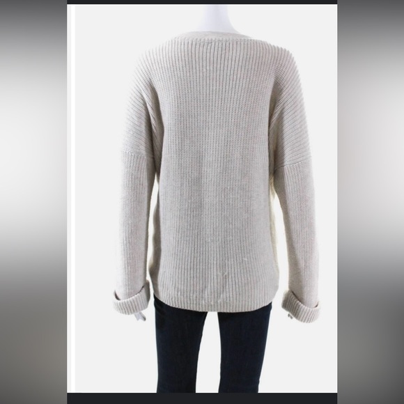 Splendid 🔥 Oversized Sweater With Fleece Crew Neck Gray Sz S - Picture 2 of 7